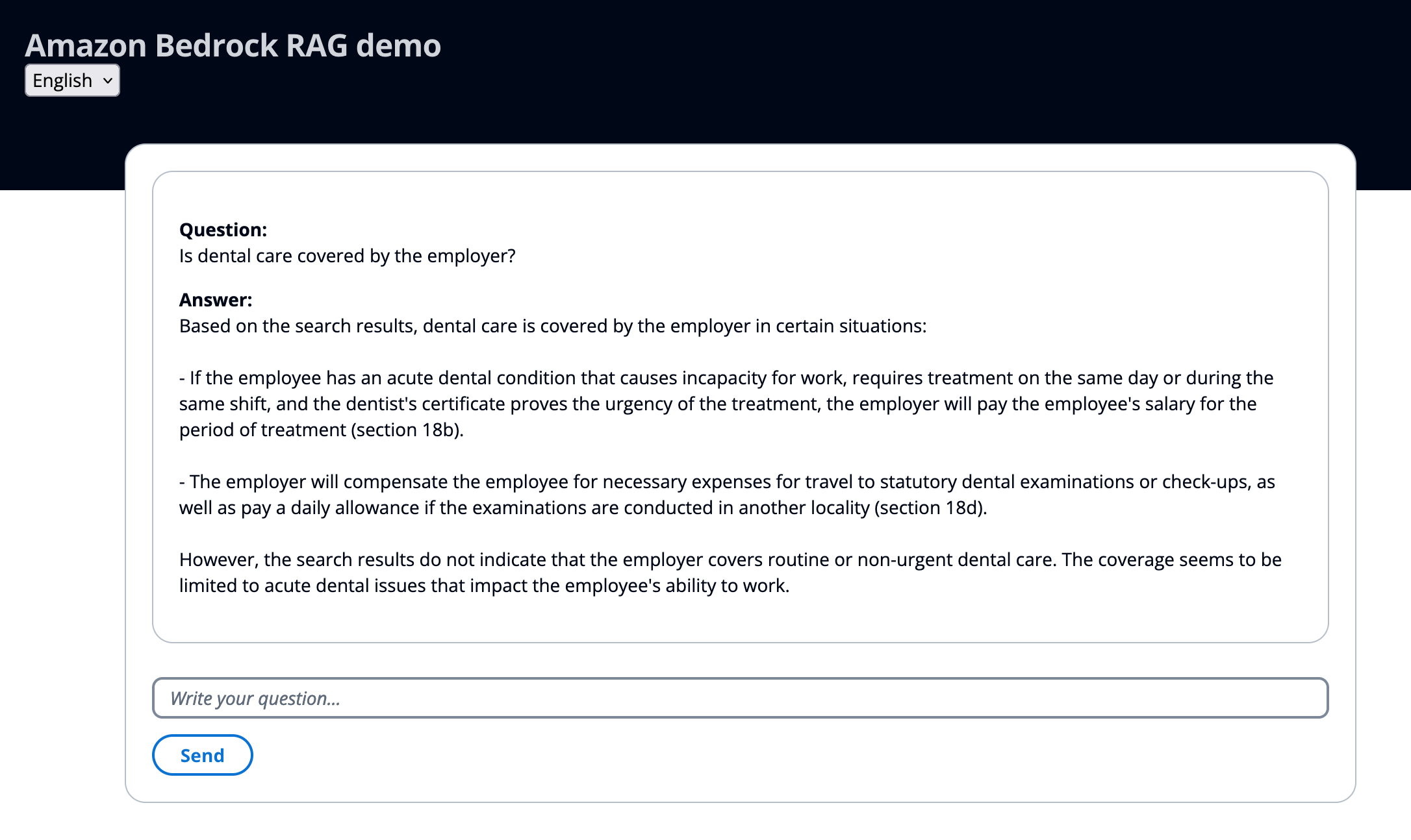 Figure 2: Response based on the retrieved documents